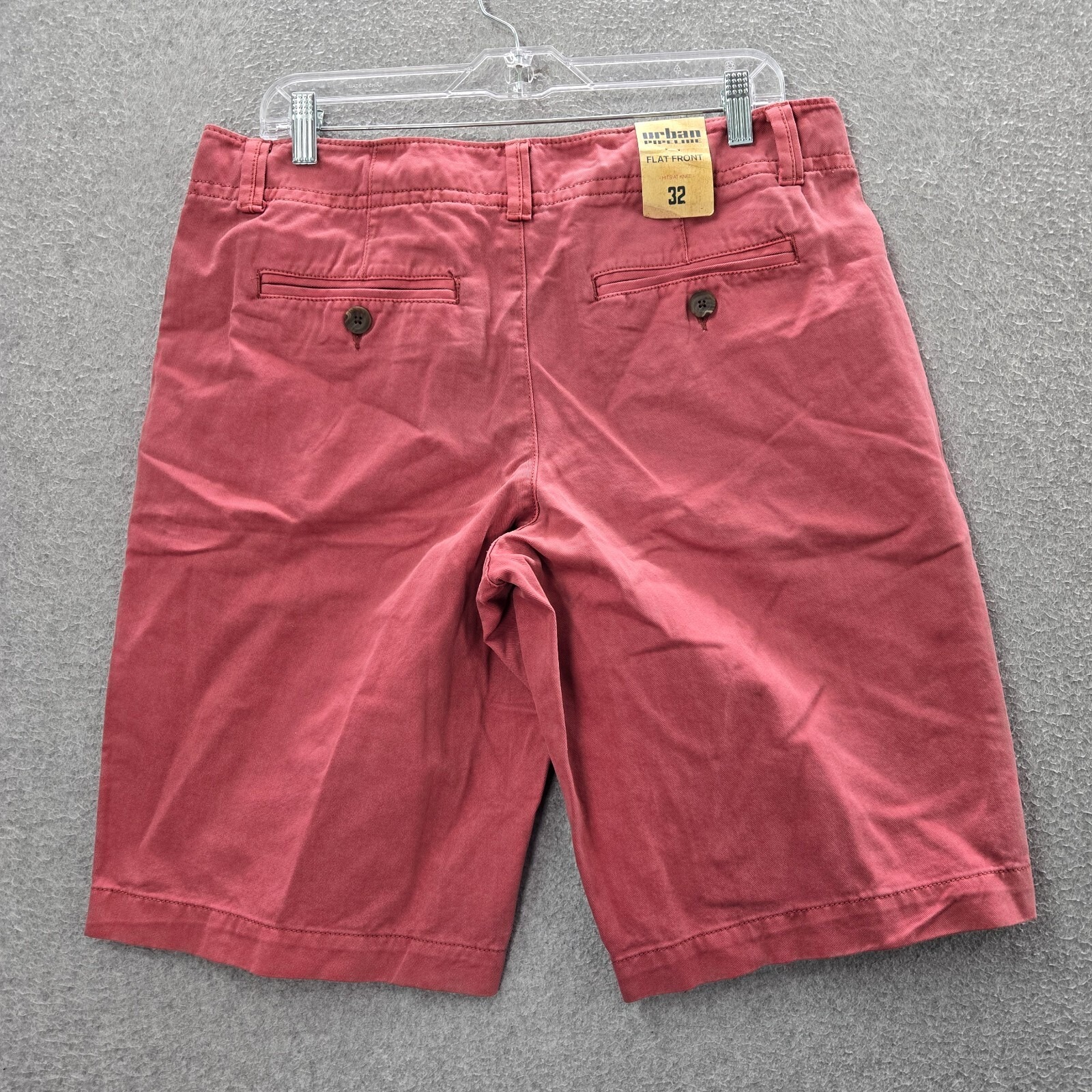 Urban Pipeline Men Shorts 32 Red Bermuda Flat Front Hits At Knee Nwt — image 8 of 8